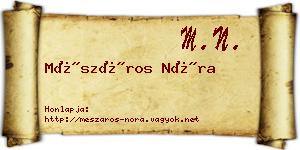 Mészáros Nóra névjegykártya