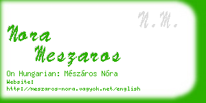 nora meszaros business card