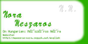 nora meszaros business card